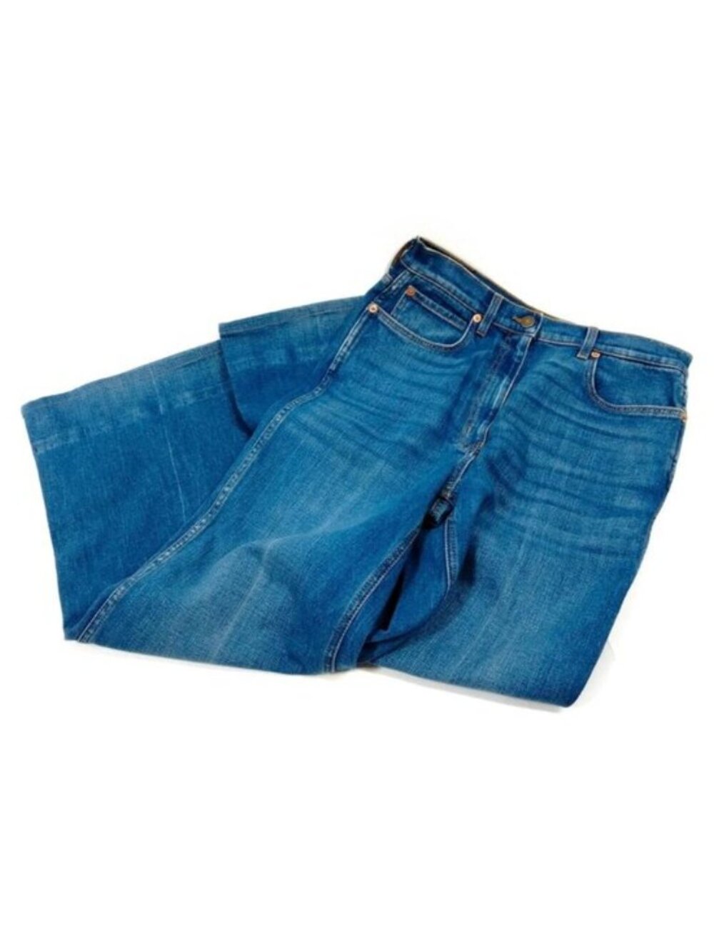 Authentic Gucci Blue Denim Flared Jeans Luxury Designer - Picture 2 of 10